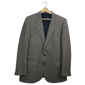 Vintage Neutral Gray Alpaca Wool Blend Oversized Blazer